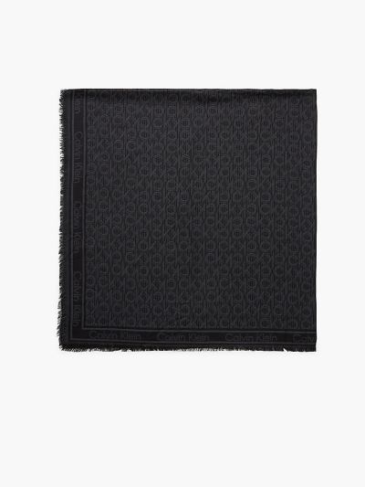 Calvin Klein Táskák & Kiegészítők HU642307 | Calvin Klein Logo Jacquard Női Sál Fekete